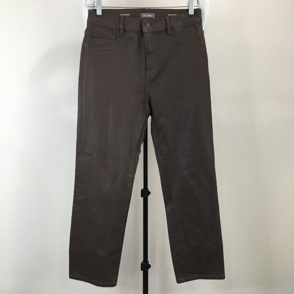 DL1961 Ultimate Black Coffee Coated PATTI Straight High Rise Vintage Ankle Jeans